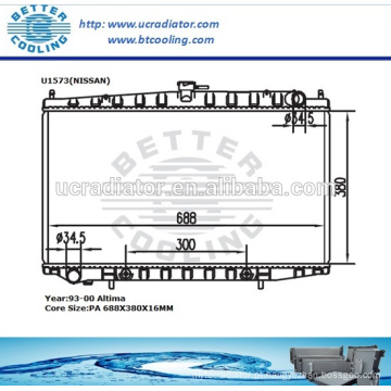 Radiadores de alumínio automotivo para Nissan Altima / Bluebird 93-00